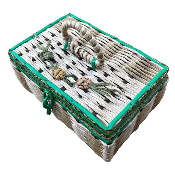 Dritz Handled Floral Design Sewing Storage Box - Picture 4 of 8